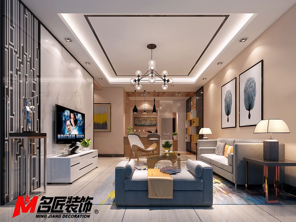 河源市匯景外灘8號(hào)現(xiàn)代簡約風(fēng)格三居室裝修案例